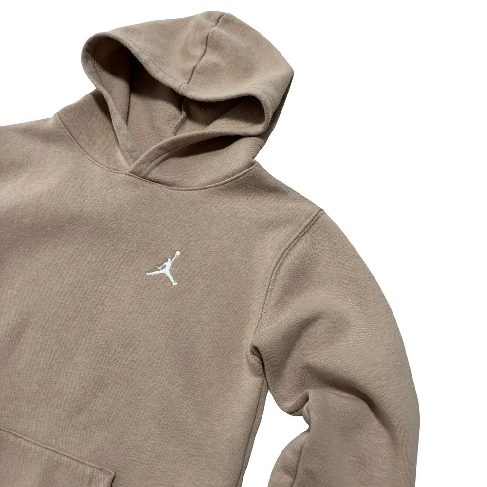 Nike Air Jordan Boys Pullover Embroidered Logo Hoodie Beige Size M 10-12Yrs